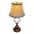 Lyre Form Brass Tone Table Lamp, Vintage For Sale