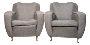 Grey Armchairs, 1970s, Set of 2