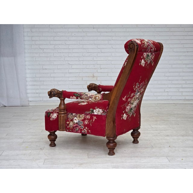 Vintage Danish Lounge Chair in Furniture Cotton Fabric, 1930s For Sale - Image 12 of 18