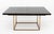 Mid-Century Modern Style Extending Dining Table, with brass base, wood top, and an extension leaf. 29.5" H x 66" W x 66"...