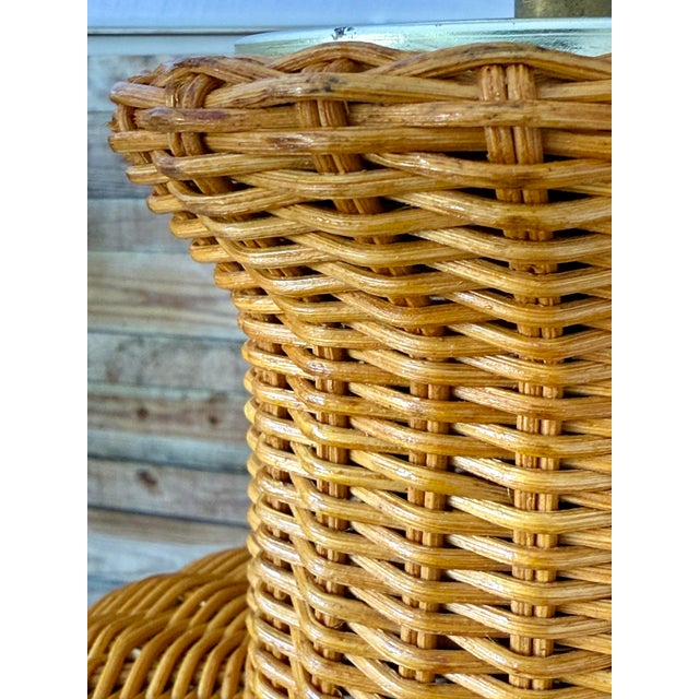 Mid-20th Century Coastal Boho Woven Rattan Table Lamp For Sale - Image 10 of 12