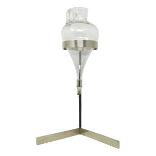 Model 5018 Wine Lifter in Stainless Steel with Black Leather Handle by Carl Auböck for Werkstätte Carl Auböck, 1970s For Sale