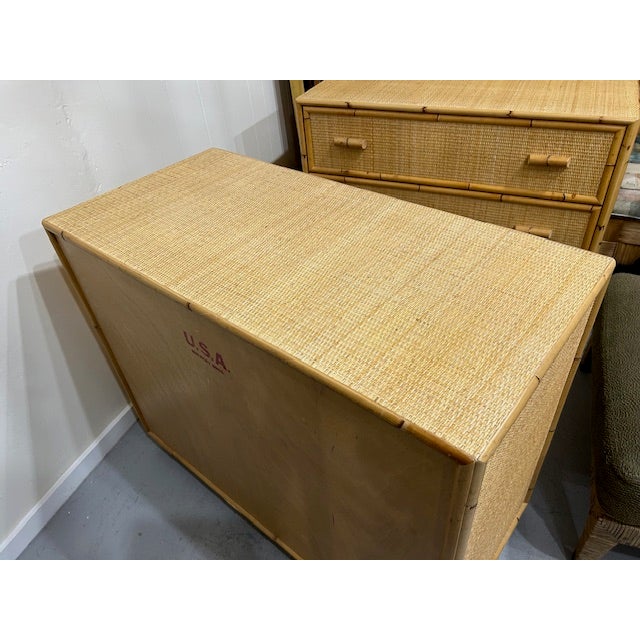 Late 20th Century Late 20th Century Bielecky Brothers Cane Rattan Bamboo Chest For Sale - Image 5 of 7