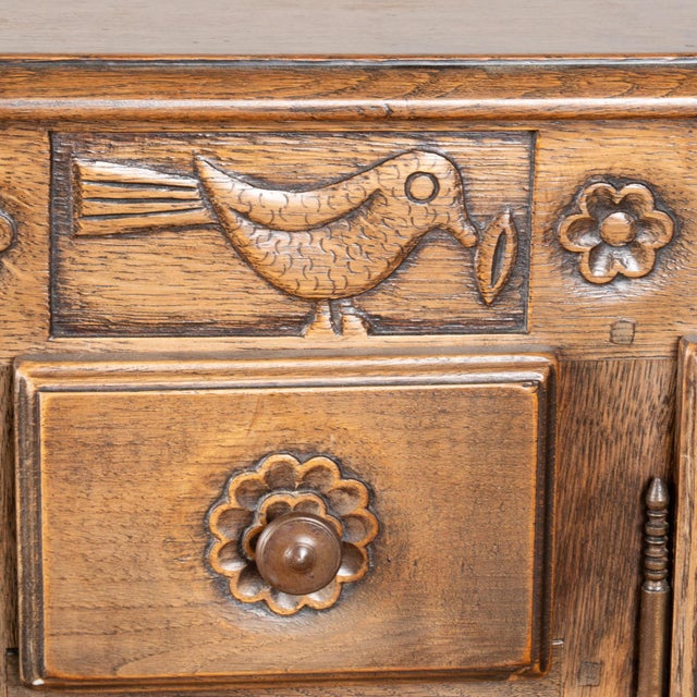 Long French Oak Four Door Sideboard Buffet For Sale - Image 11 of 18