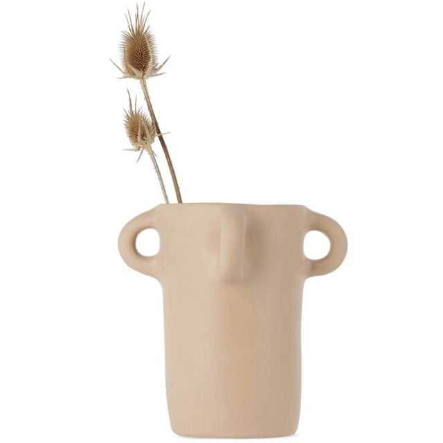 Contemporary Tina Frey Loopy Small Vase in Nude For Sale - Image 3 of 6