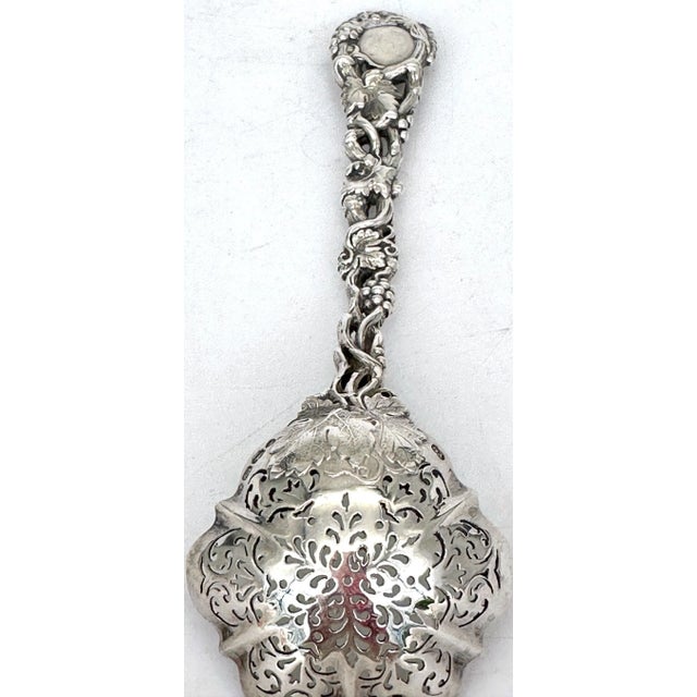 Victorian Pierced Sterling Fruit or Sugar Sifter by George Angell, London, 1871 For Sale - Image 9 of 12