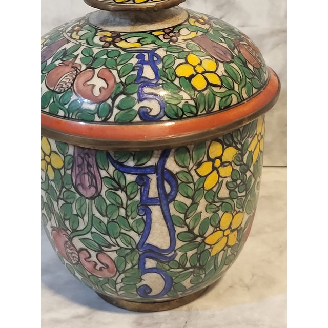 Vintage Benjarong Porcelain Lidded Vessel For Sale - Image 4 of 13