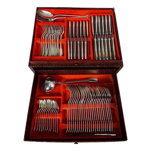 Vintage Cutlery from Cristofle, 1980s, Set of 76 For Sale