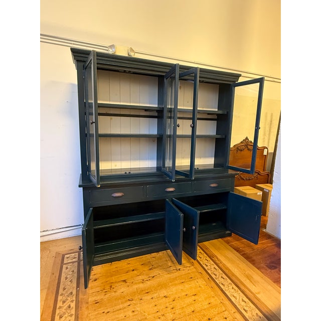 Vintage Mill Werks Napa Farmhouse Sideboard + Glass Door Hutch For Sale - Image 10 of 12