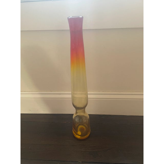 Contemporary Greenwich Flint Craft Tall Decorative Ombre Glass For Sale - Image 4 of 4