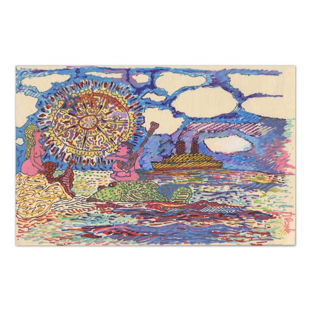 Jeremy Steig (1942 Manhattan – 2016 Yokohama) “Untitled (Merpeople)”, 1990 Mixed media on watercolour paper Unsigned 195 ×...