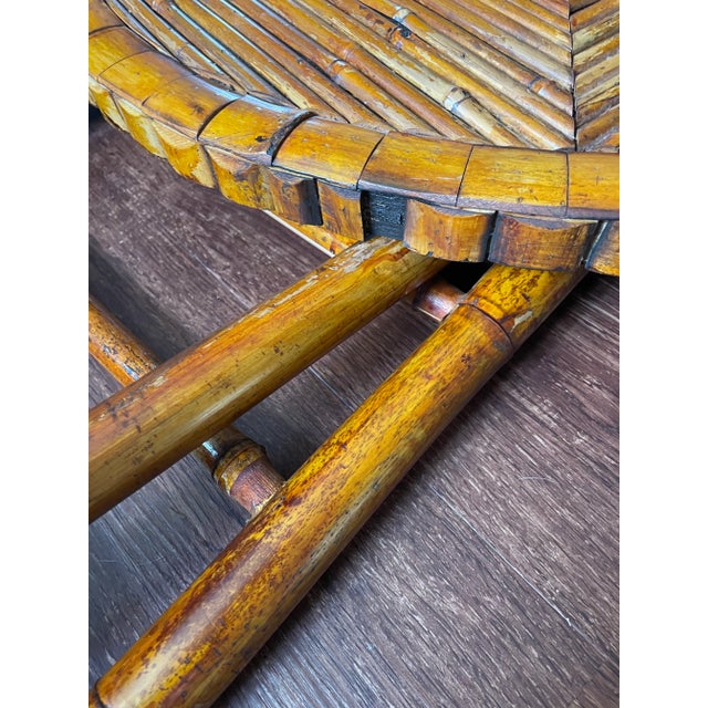 Wood Mid 20th Century Tortoise Bamboo Folding Table. For Sale - Image 7 of 10