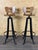 2 x 1950s/60s Bar Stools, Iron and Wood, Brutalist Mid-Century Style Item: 2 x Bar Stools Manufacturer: Condition: Vintage...