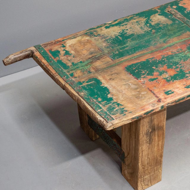 Early 20th Century Rustic Antique Rajasthani Door Coffee Table For Sale - Image 9 of 11