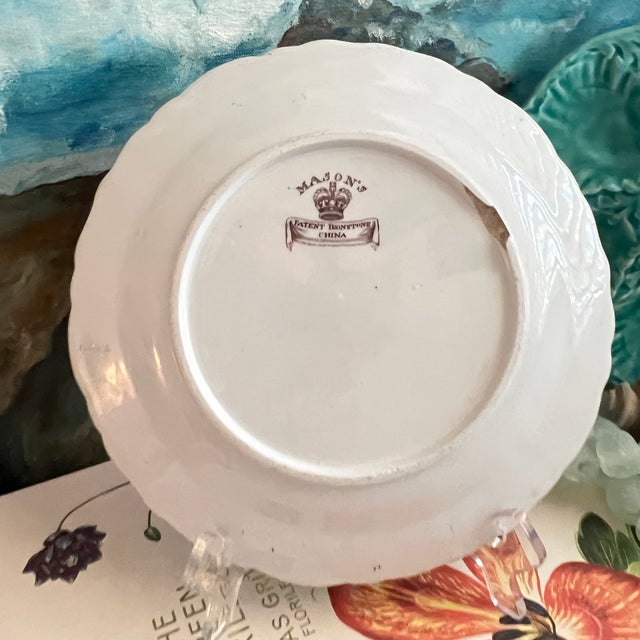 Antique Mason's Ironstone Green "The Great Wall of China" 9" Plate, Circa 1815 For Sale - Image 9 of 10