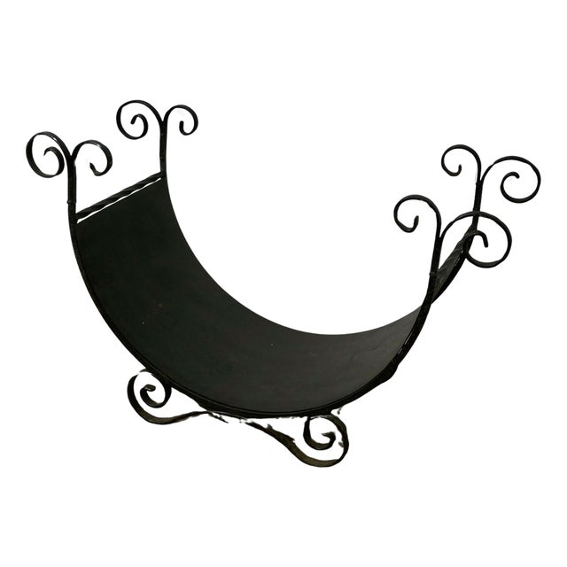 Wrought Iron Log Carrier, 1960s For Sale