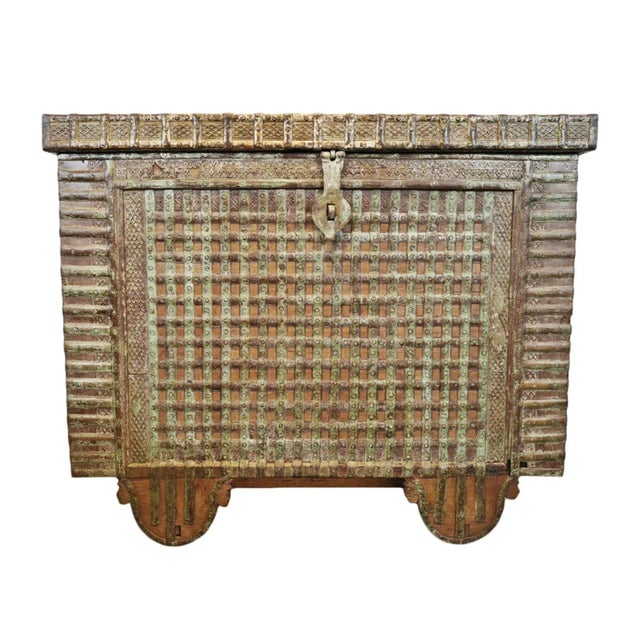 Mid 20th Century Rajasthan Dowry Trunk on Wheels For Sale - Image 11 of 11