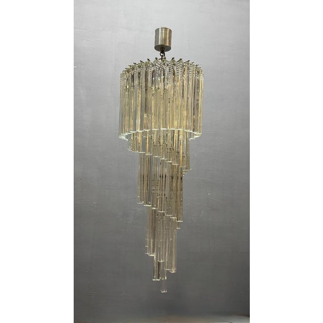 Large Murano Glass Trilobi Chandelier, Italy, 1960s For Sale - Image 4 of 10