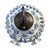Large Blue & White Chinoiserie Ceramic Birdcage Sculpture With Perched Birds For Sale - Image 9 of 10