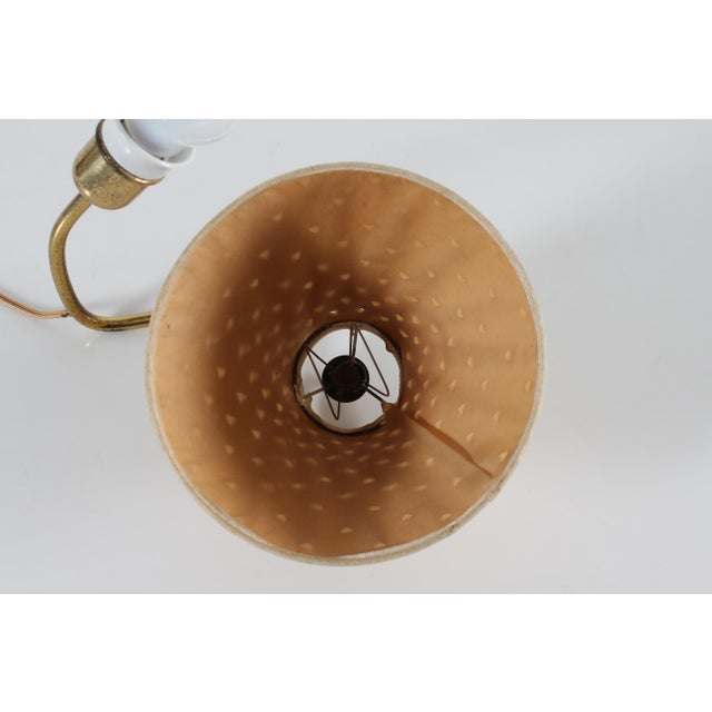 Metal Small Vintage Table Lamp in Brass with Punched-Paper Shade by Hans Bergström, Denmark, 1940s For Sale - Image 7 of 13