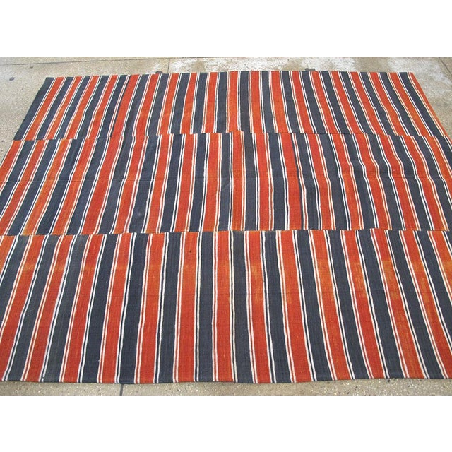 Textile Galerie Shabab Collection Red & Black Mid-20th Century Handmade Turkish Flat-Weave Kilim Accent Rug For Sale - Image 7 of 10