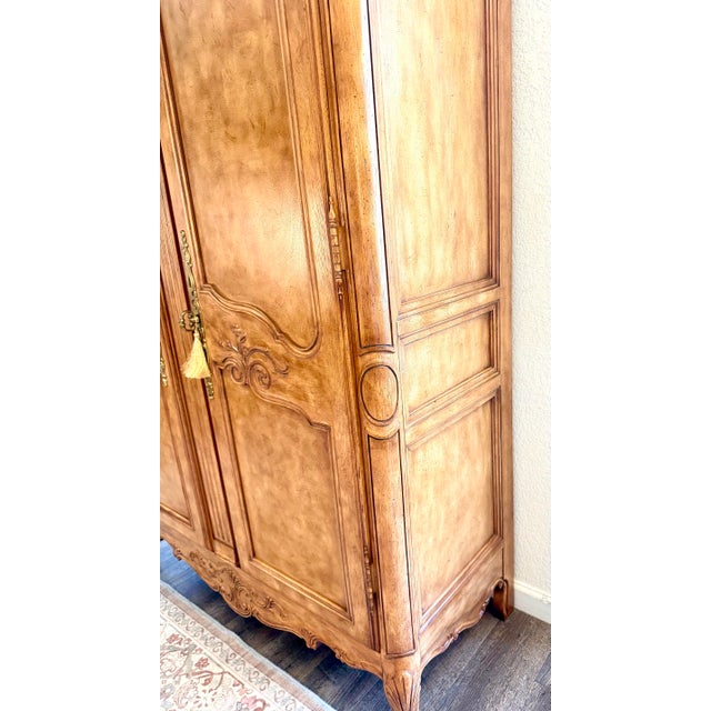 French Provincial Late 20th Century Drexel Heritage “Old World” French Provincial Carved Armoire / Wardrobe For Sale - Image 3 of 12