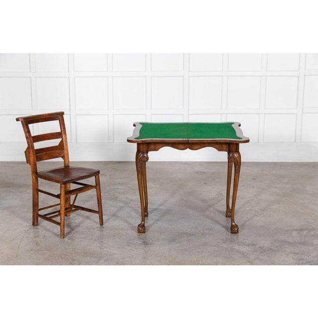 1940s English Walnut & Mahogany Games Table, 1940s For Sale - Image 5 of 16