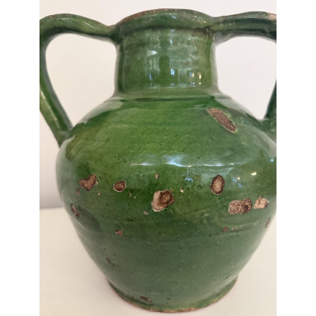 Antique Provençal Vase in Emerald Green Glaze, 1890s For Sale - Image 11 of 13