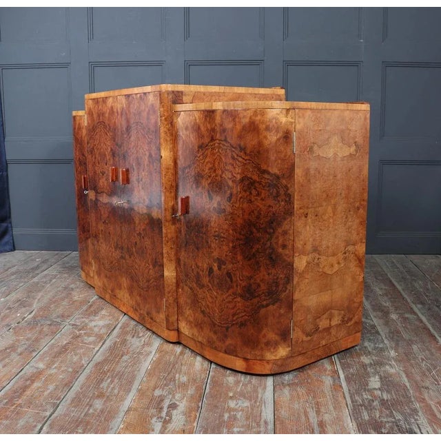 Art Deco English Figured Walnut Sideboard, 1930s For Sale - Image 18 of 18