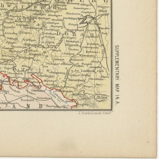 Antique Map of Alsace-Lorraine, 1871 For Sale - Image 10 of 12