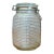 Vintage Ribbed Glass Storage Jar For Sale