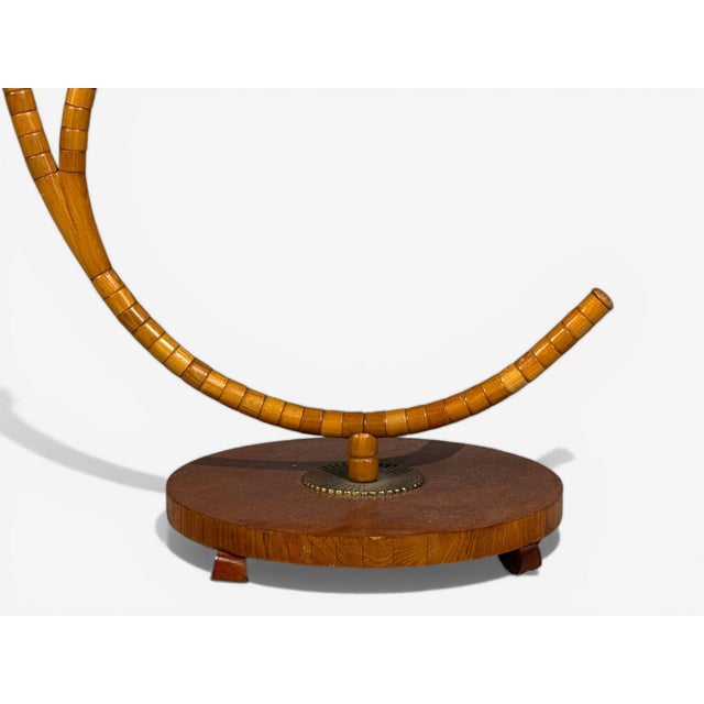 Swedish Modern, Floor Lamp With Shelf, Birch, Brass, Sweden, 1930s For Sale - Image 10 of 10