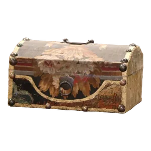 Decorative Bombe Jewelry Box With 18th Century Aubusson Tapestry Signed J. Lamy