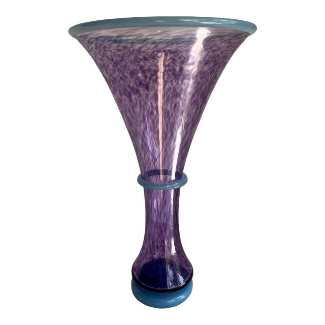 Signed & Numbered Young & Constantin Studio Art Glass Trumpet Vase 1992 For Sale