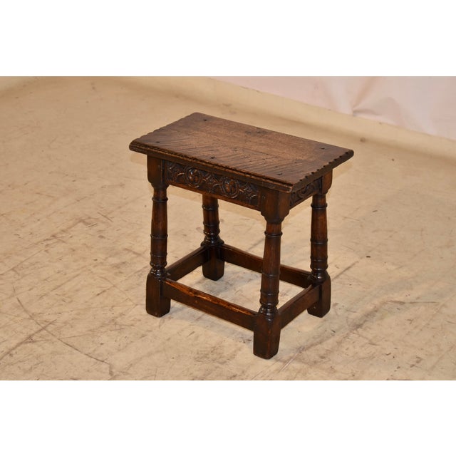 Early 19th Century English Oak Joint Stool For Sale - Image 4 of 8