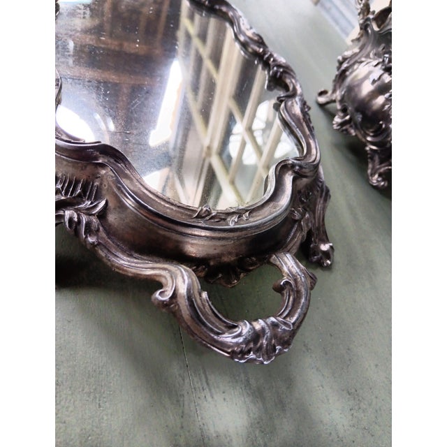 Metal Louis XV Table Planter with Metal Mirror, 1890s For Sale - Image 7 of 13