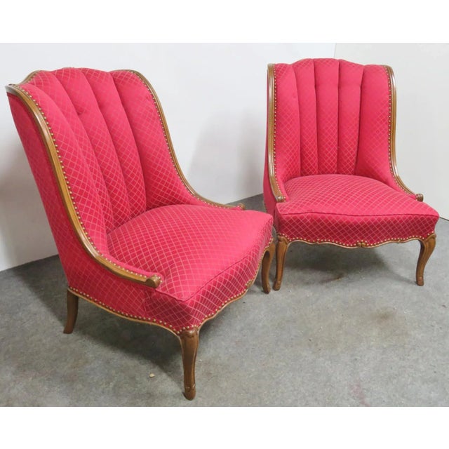 Louis XV Style Fanback Slipper Chairs- a Pair For Sale - Image 4 of 6