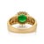 1.24ct Round Emerald Vintage Diamond Cocktail Ring in 14k Yellow Gold Size 7 For Sale - Image 9 of 15