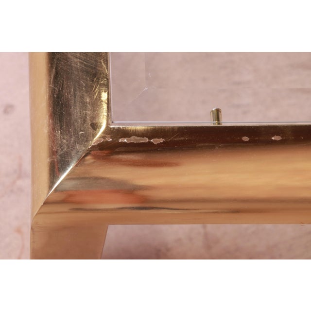 Design Institute of America Modern Hollywood Regency Brass & Glass Cocktail Table, 1984 For Sale - Image 9 of 12