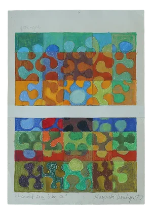 Margareta Treutiger, Composition, Mixed Media on Paper, 1978