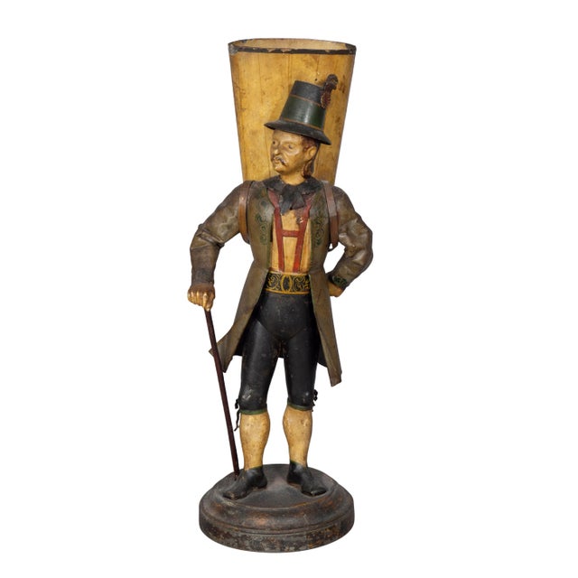 Traditional Tyrolean Tole Figural Vases - A Pair For Sale - Image 3 of 13