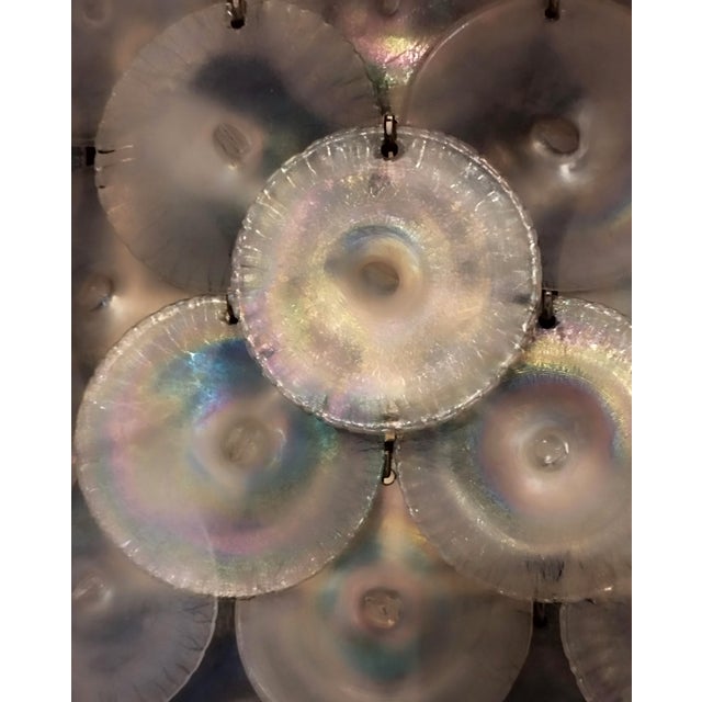 Glass Iridescent Murano Glass Wall Lamp, Italy, 1970s For Sale - Image 7 of 11