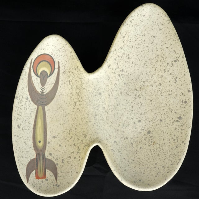 Ceramic Mid-Century Marc Bellaire (1925 – 1994) Abstract Tribal Boomerang Serving Dish For Sale - Image 7 of 7