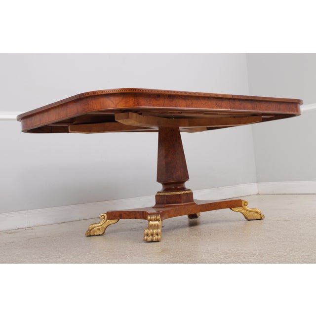 Italian Style Inlaid Pedestal Dining Table For Sale - Image 12 of 18