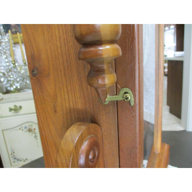 Beautiful Vintage Wood GingerBread Mantle Clock Working 8 Day Wind Painted Glass Door Mint For Sale - Image 15 of 15