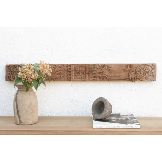 19th Century Antique Temple Pilaster Carved Lintel For Sale - Image 5 of 6