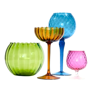 Mid-Century Empoli-Attributed Glass Vessel Color Sampler Curation - Group of 4