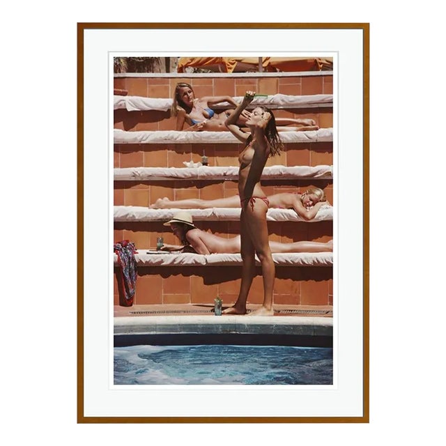 Catherine Wilke 1980 by Slim Aarons Brown Framed C-Print For Sale