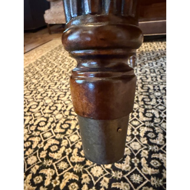Vintage Regency Style Mahogany Parquetry Coffee Table With Flame Mahogany Apron For Sale - Image 15 of 15