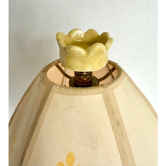 1940's Artist-Signed Storybook Ceramic Girl With Dog Table Lamp For Sale - Image 12 of 15